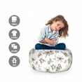 thumbnail image 2 of Insects Storage Toy Bag Chair, Repeating Pattern of Monochrome Various Entomological Creatures, Stuffed Animal Organizer Washable Bag, Small Size, Umber and White, by Ambesonne, 2 of 3