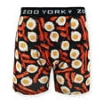 thumbnail image 2 of Zoo York Men's 8-Pack 360 Stretch Boxer Briefs - Printed & Solid Color Premium Underwear for Men in Bacon N Eggs, Red, Dark Grey, Black Size: M, 2 of 7