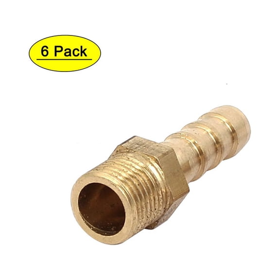 1/8BSP Male Thread 6mm Hose Barb Tube Fitting Coupler Connector Adapter 6pcs