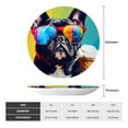 thumbnail image 2 of Daiia Rainbow Bulldog Sunglasses Printed Pattern Ceramic Plate Dinner Plates Bone China Decorative Plates with Display Stand Art Ceramic Ornaments for Wall Hanging Decoration-8in, 2 of 6