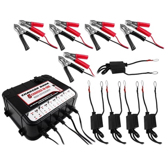 Banshee Smart Charger 5 Bay 1.5 Amps 6V-12V Fully Automatic Automotive Battery Charger