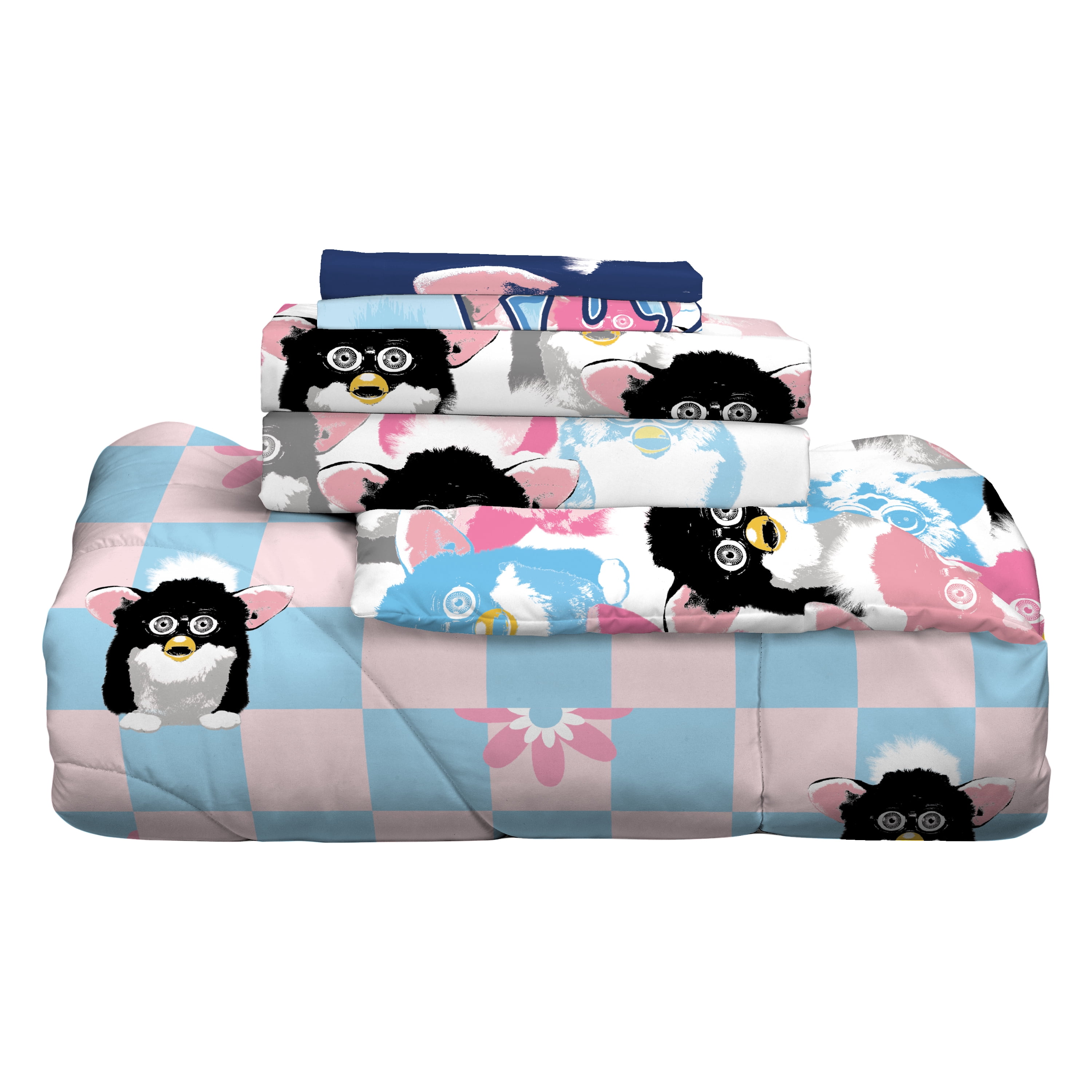 Furby Kids Full Bed in a Bag, 5Pc Bedding Set, Comforter and Sheets