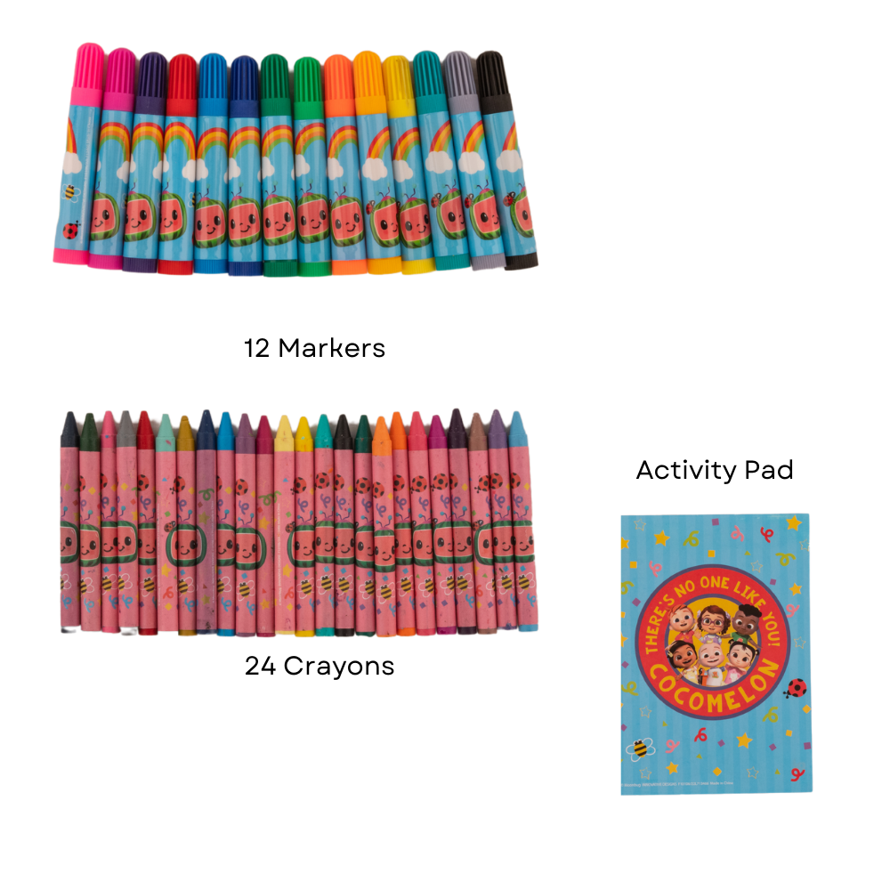 CoComelon Kids Art Set Stickers Markers and Paint Canvas 1000+ Piece Set