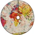 thumbnail image 1 of FMSHPON Vintage World Map Xmas Christmas Tree Skirt Stand Mat for Holiday Party Decoration Indoor Outdoor 36 inches, 1 of 3