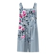 thumbnail image 5 of Women Summer Jumpsuit​ Fashion Relaxed Fit Printed Sleeveless Shorts, Button Front with Pockets for a Fun, Playful Style Gray XL, 5 of 5