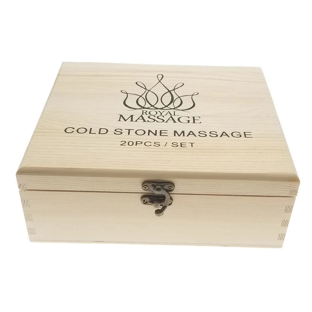 20pc Massage Marble Cold Stone Therapy Set Wwooden Case