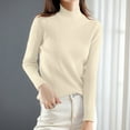thumbnail image 2 of Fgnfyis Elegant Turtleneck Sweater for Women Slim Fit Long Sleeve Knit Pullover Soft andWarm Winter Top Ideal for Casual Wear andLayering Yellow L, 2 of 3