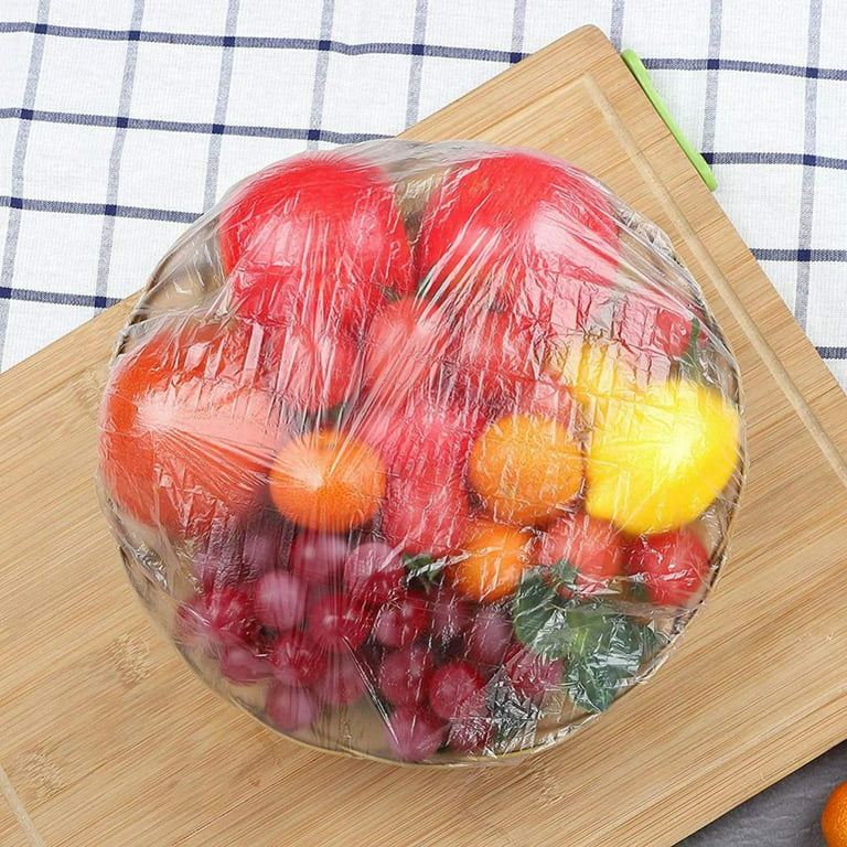 100pcs Food Grade Plastic Cling Film Cling Wrap Reusable Plastic Wrap Bag Suitable for Household Kitchens Food Service Film and Vegetable Preservation