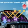 thumbnail image 4 of Uorisanigo Windshield Sun Shade, Purple Butterfly Car Sun Shade for 2018-2024 Jeep Wrangler JL JLU & Gladiator JT, Aluminum Foil Auto Sunshade Windshield Cover Keep Vehicle Cool, 4 of 7