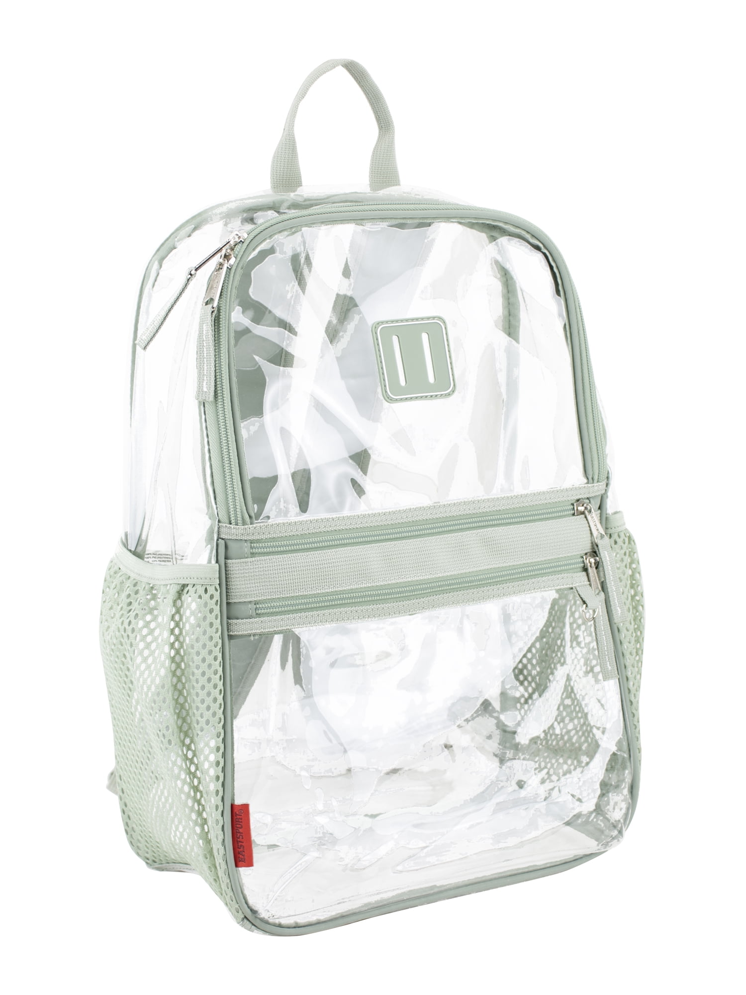 Eastsport Clara Clear Backpack Bundle w/ Zipper Pouch, Seagrass