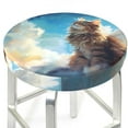 thumbnail image 3 of Balery Blue Sky Winged Cat Fundas de asiento para taburete de bar redondo de tela de terciopelo ajustables que protegen de arañazos y manchas para sillas de 14 a 17 pulgadas.-14 inch, 3 of 7