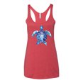 thumbnail image 2 of Sea Turtle Tie Dye Art Animal Lover Tri-Blend Racerback Tank Top, Vintage Red, Large, 2 of 3
