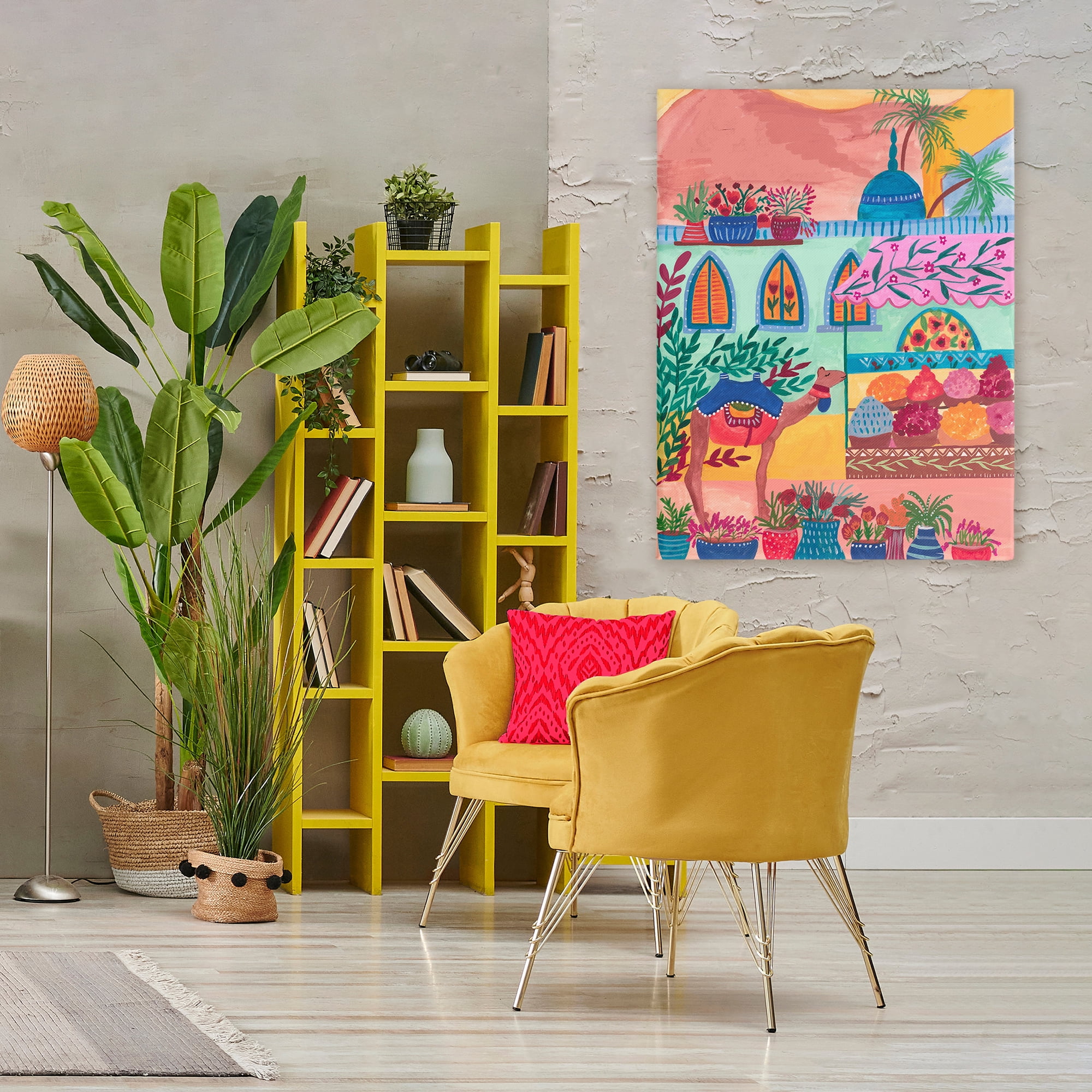 Exotic Egypt Camel Canvas Wall Art, design by Nabeela Rumi