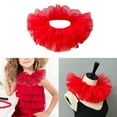 thumbnail image 2 of Toddler Girls Adjustable Clown Mesh Neck Ruff 3 Layers Tulle Ruffle Collar Shawl for Prom and 1920s Themed Celebration, 2 of 9