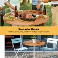 thumbnail image 6 of Elastic Fitted Round Tablecloth, Marble Burnt Orange Waterproof Stretch Table Cover for 45"-54" Tables, Modern Abstract Ink Painting Luxury Washable Outdoor Tablecloths for Patio, Picnic, Camping, 6 of 9