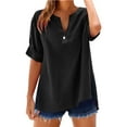 thumbnail image 2 of Loose Solid Color Women's Shirt - Stand Collar, Long Sleeve, for Casual and Festival Wear, Xxl, Black, 2 of 8