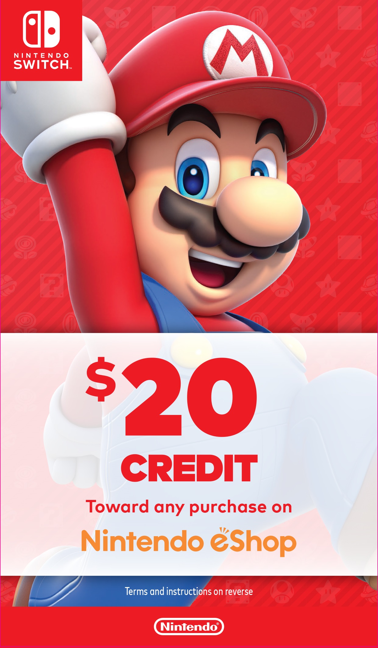 Nintendo Switch Bundle with Mario Red Joy-Con, $20 Nintendo eShop ...