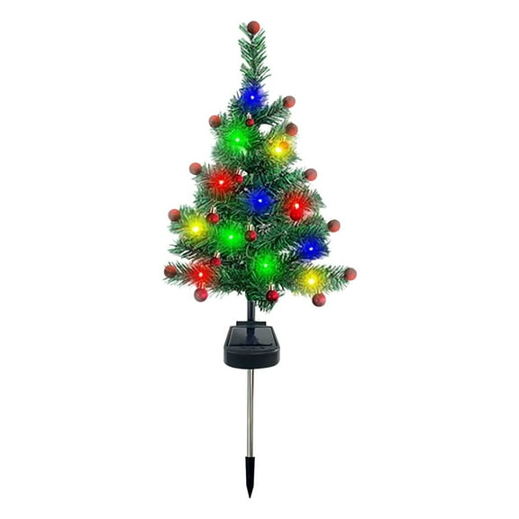 Nmdmisc Solar Christmas Tree Garden Stake Lights,Outdoor LEDs Solar Powered Xmas Pathway Lights, Christmas Decorations Tree Lights for Porch Pathway Yard Decor,31"