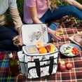 thumbnail image 5 of FORMRS Insulated Cooler Bag 24 Cans Capacity Soft Leakproof Lunch Box with Side Pockets, Black Cartoon Snowmen, 5 of 7