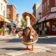 thumbnail image 5 of Nkmbld Porch Goose Decor with Rainbows Raincoat and Umbrella for Cement Plastic Goose Statue Decor, Lawn Porch Goose Clothing for Patio Yard Decor, 5 of 9