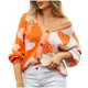 thumbnail image 2 of Suéter de cuello redondo para mujer, informal, con estampado de cuello redondo, de moda, de manga larga, tops acrílicos para mujer, 2 of 9