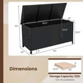 thumbnail image 3 of Costway 85 Gallon Rattan Deck Box with Waterproof Liner Universal Wheels & Gas Strut Black, 3 of 10