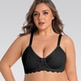 thumbnail image 2 of Gkeoshab Bras for Women Women's Plus Size Bra Lightweight Lace Shaper with Flexible Underwire for Support Black 42F, 2 of 8