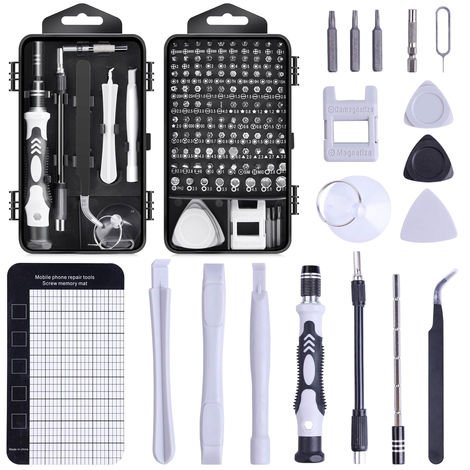Rirool 123-in-1 Precision Screwdriver Set for iPhone, Laptop, Computer, PS4, Xbox, Nintendo, Tablet, Mac, Watch, Eyeglass Repair with Magnetic Pad and Extension Shaft