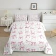thumbnail image 2 of Manfei Cute Pink Bowknot Queen Comforter Set, Cartoon Stars Bedding Comforter Set, 2 of 8