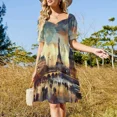 thumbnail image 2 of Paris Impressionism Pintura Vestido sin mangas vestido de fiesta noche vestido elegante Mujer, 2 of 5