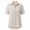 Beige, variant on Women's Cotton Linen V Neck Short Sleeve Top, Regular Shoulder Lapel with High Low Hem and Rolled Cuff, Casual Blouse for Summer Daily Wear Coffee S