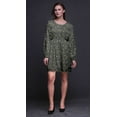 thumbnail image 5 of Bimba Gray Blue Berries & Flowerpecker Bird Women Tunic Top Long Sleeve Button Down Print Short Causal Dress-XXX-Large, 5 of 7