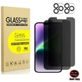 thumbnail image 1 of [2+2Pack] for iPhone 12 Pro Privacy Screen Protector and Camera Lens Protector, 9H Anti Spy Dark Tempered Glass,Easy Installation, Bubble Free, 1 of 9