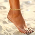 thumbnail image 3 of ChainsProMax 7mm Cuban Link Anklet for Men Women Birthstone Chain Ankle Bracelets, Stainless Steel Gold Plated, 3 of 9