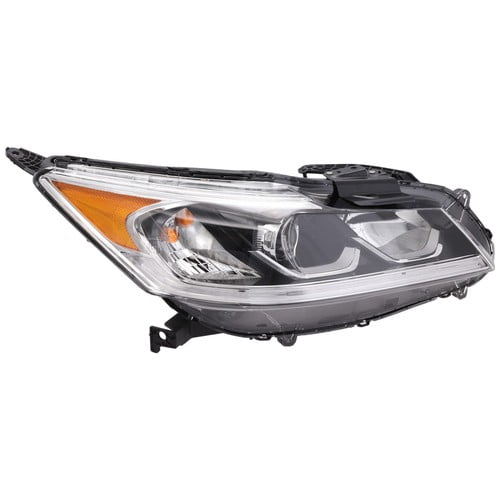 Right Side Headlight For Honda Accord 2016-2017 EX EX-L Sedan Halogen w/ LED DRL