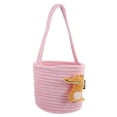 thumbnail image 4 of Pink Cotton Rope Woven Basket for Home Use Decorative Storage with Handle 12.5 x 12.5 x 10 inches, 4 of 5