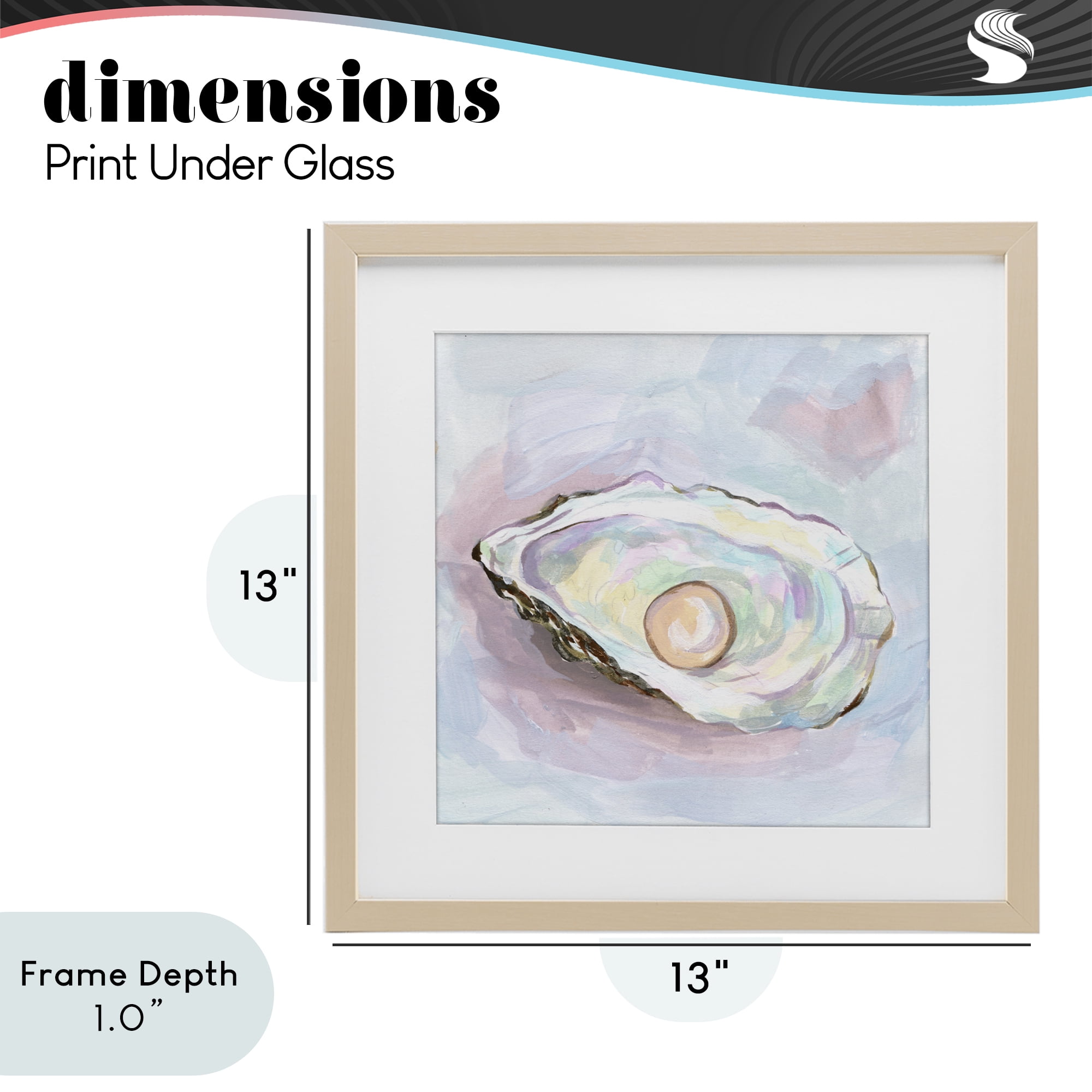 Stupell Industries Silent Opal Oyster Birch Framed Print Under Glass, design by Melissa Wang