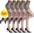 thumbnail image 2 of LIaqionyy 5 Pack Women's Opaque Tights Thin High Waisted Sheer Pantyhose Light Breathable Stockings Multipack, 2 of 3