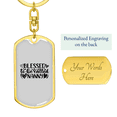 thumbnail image 3 of Blessed to be Called Nanny  Mom Stainless Steel or 18k Gold Premium Swivel Dog Tag Keychain, 3 of 16