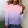 thumbnail image 5 of Staron Women Vintage Printed Sweaters Round Neck Long Sleeve Casual Soft Lightweight Fall Pullover Tops Pink XL, 5 of 7