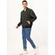 thumbnail image 4 of Chaqueta Bomber Varsity para Hombre Chaquetas de Béisbol Ligeras con Cremallera Verde S Unique Bargains Chaqueta, 4 of 6