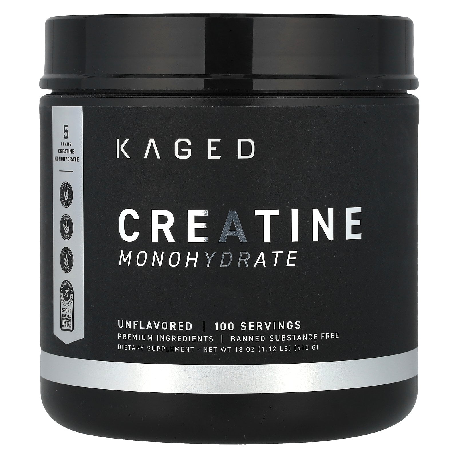Kaged Creatine Monohydrate, Unflavored, 1.12 lb (510 g)