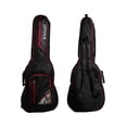 thumbnail image 2 of PAQUETE Estuche para guitarra eléctrica Funda para guitarra Gig bag, guitar case para trasporte y protección, color negro bordes rojos + Tahali strap correa Kidam USA, 2 of 4