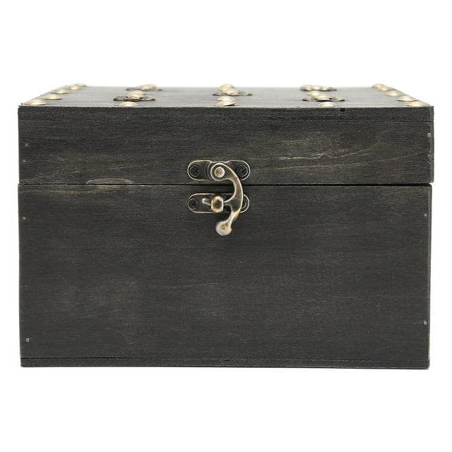 Vintage Wooden Box,Retro Wooden Storage Box Small Wooden Chest Pirate Treasure Box Unbeatable Value