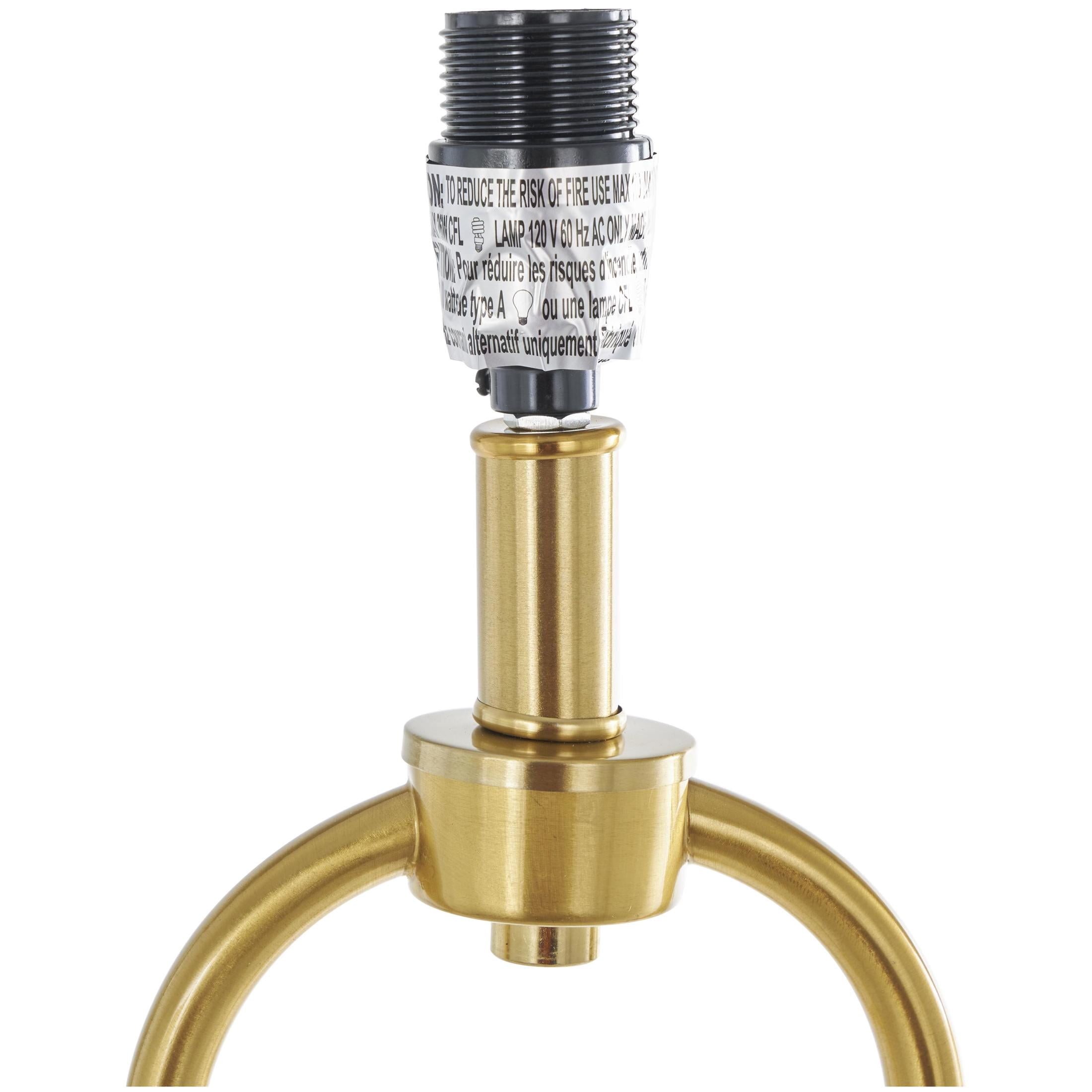 DecMode 64" Paper Clip Gold Floor Lamp with White Fabric Shade