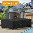 thumbnail image 2 of Patio Furniture Cover 128x63x29 inches Patio Cover 420D Waterproof Outdoor Chairs Table Cover for 8-12 Seater Outdoor Furniture UV Protection Cover Black, 2 of 10