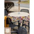 Colorful Flowers Square Outdoor Tablecloth with Umbrella Hole ...