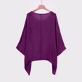 thumbnail image 4 of Lisingtool Women's Fashionable And Casual Large Size Loose Cotton Nine Point Sleeve Top T Shirt Purple, 4 of 4