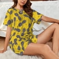 thumbnail image 4 of Honeii Summer Pineapple for Women's Summer Pajama Set featuring Soft Short Sleeve Shirt & Matching Bottoms with Convenient Pockets for Relaxed Home Wear-X-Large, 4 of 6