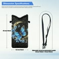 thumbnail image 7 of SEANATIVE Mini Crossbody Cellphone Bag for Women Water Resistant Small Phone Wallet Purse with Shoulder Strap Phone Case for iPhone 11/10/9, 8'' x 4'', Blue Butterfly Flowers Moon Black, 7 of 7